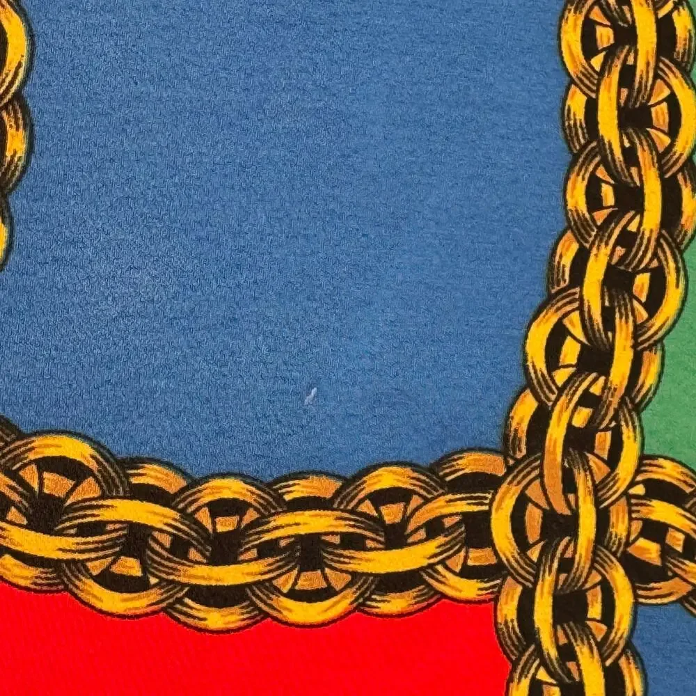 Doncaster Color Block Chain Old Money‎ Classic Satin Scarf Headscarf Made in USA